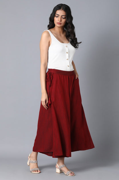 Red Straight Culottes
