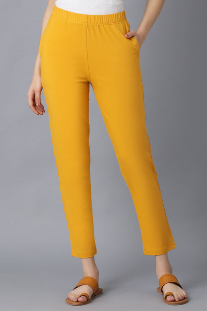 Yellow Cotton Jersy Pants