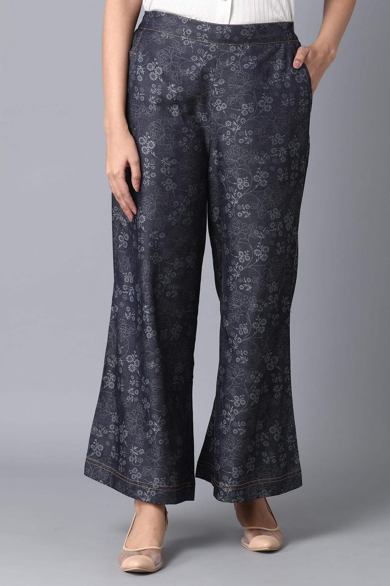 Navy Blue Loose Fit Palazzo