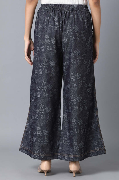 Navy Blue Loose Fit Palazzo
