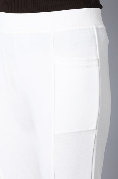 White Solid Yoga Tights