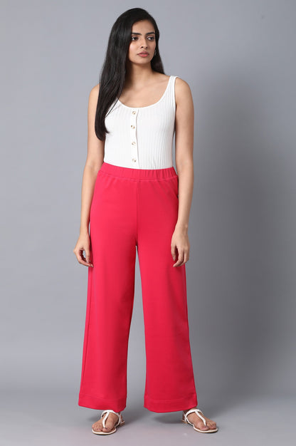 Maroon Loose Fit Palazzo