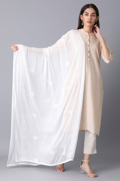 White Embroidered Dupatta