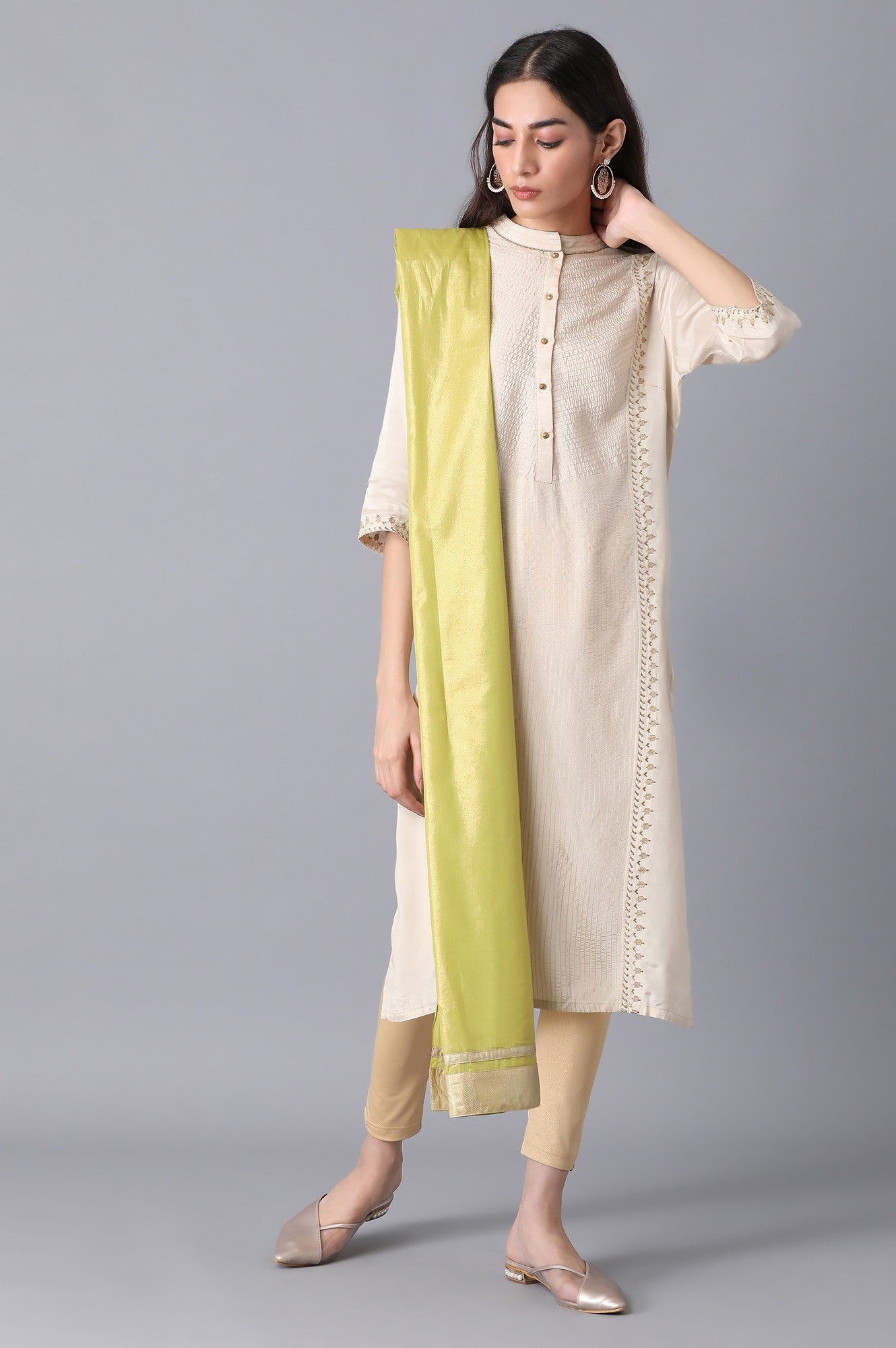 Olive Voile Dupatta