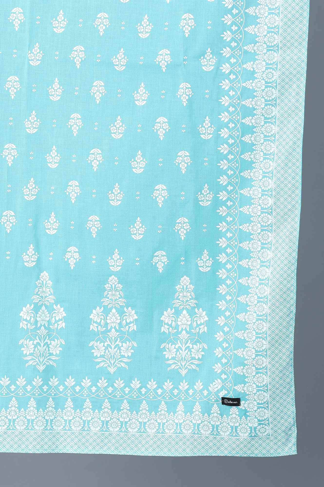 Blue Printed Dupatta