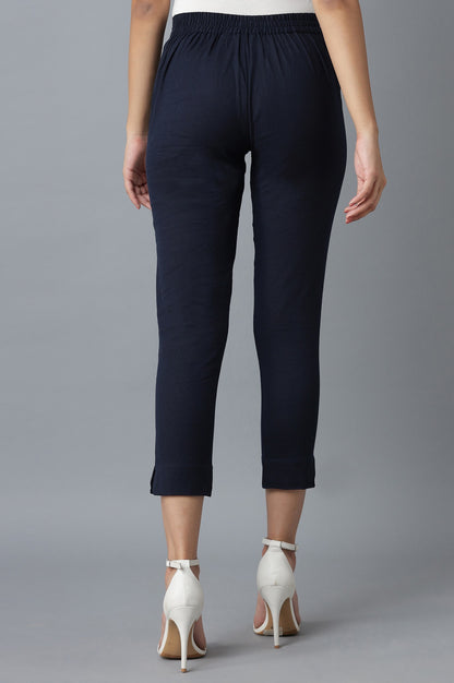 Navy Cotton Trouser