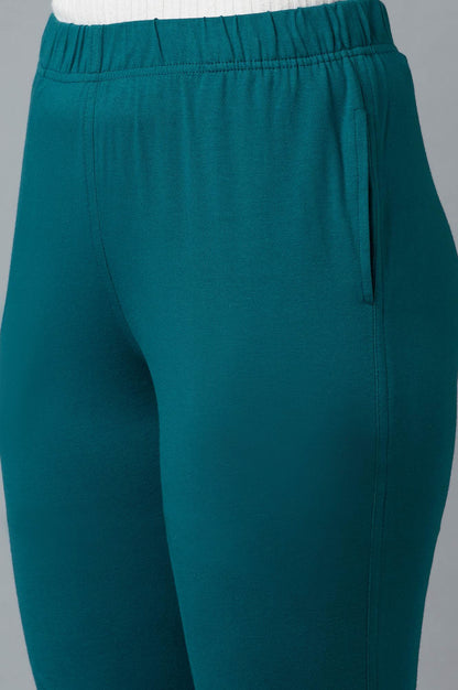 Blue Cotton Lycra Jersy Pants