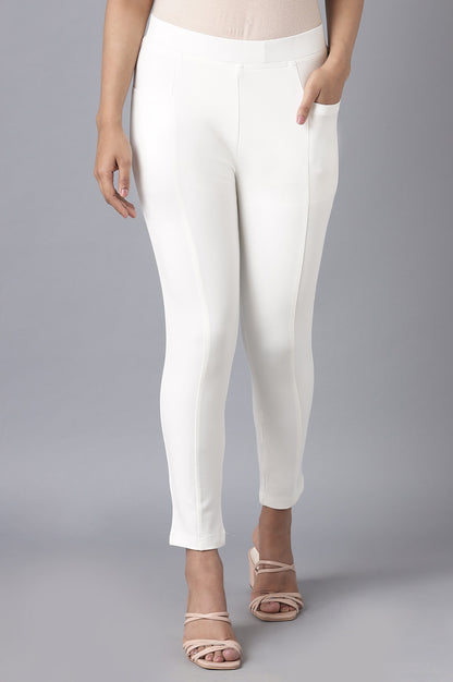 White Straight Yoga Tights