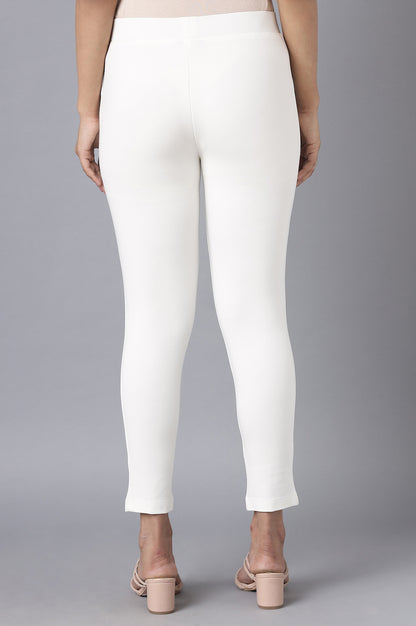 White Straight Yoga Tights