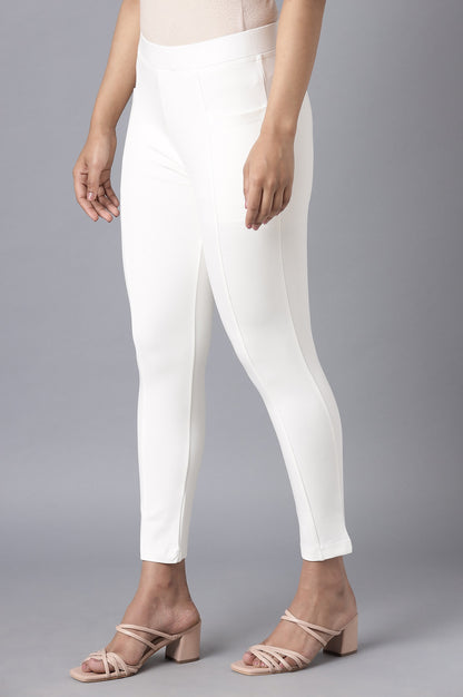 White Straight Yoga Tights