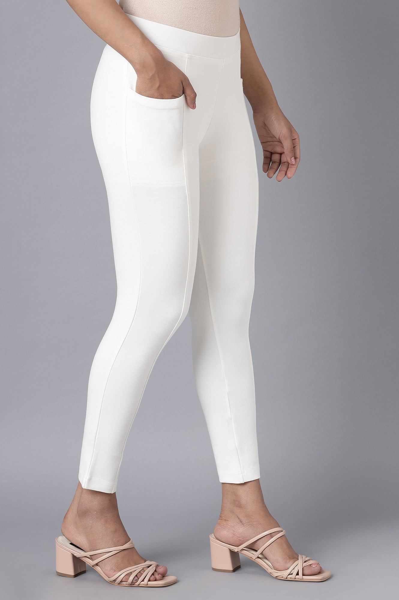 White Straight Yoga Tights