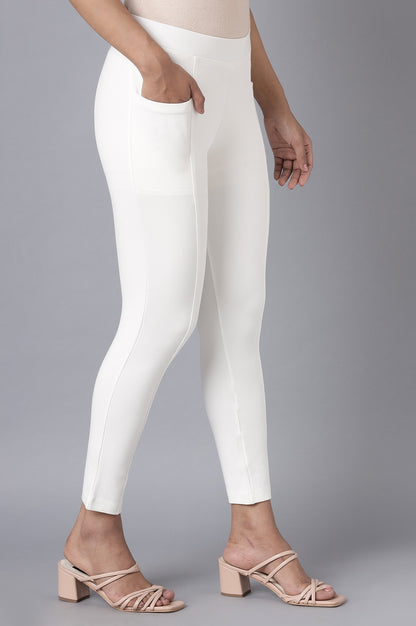 White Straight Yoga Tights
