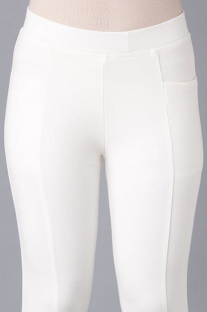 White Straight Yoga Tights