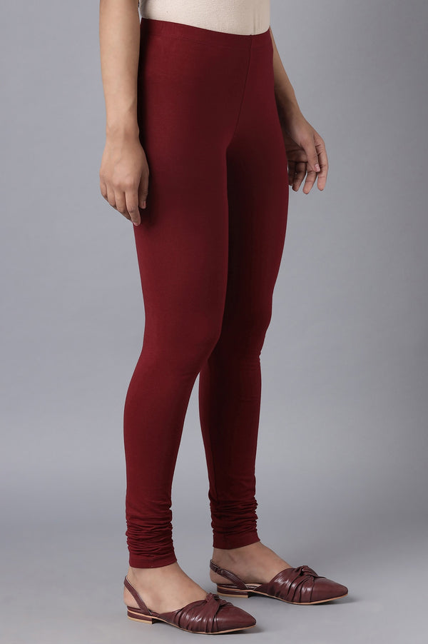 Maroon Skin Fit Churidar