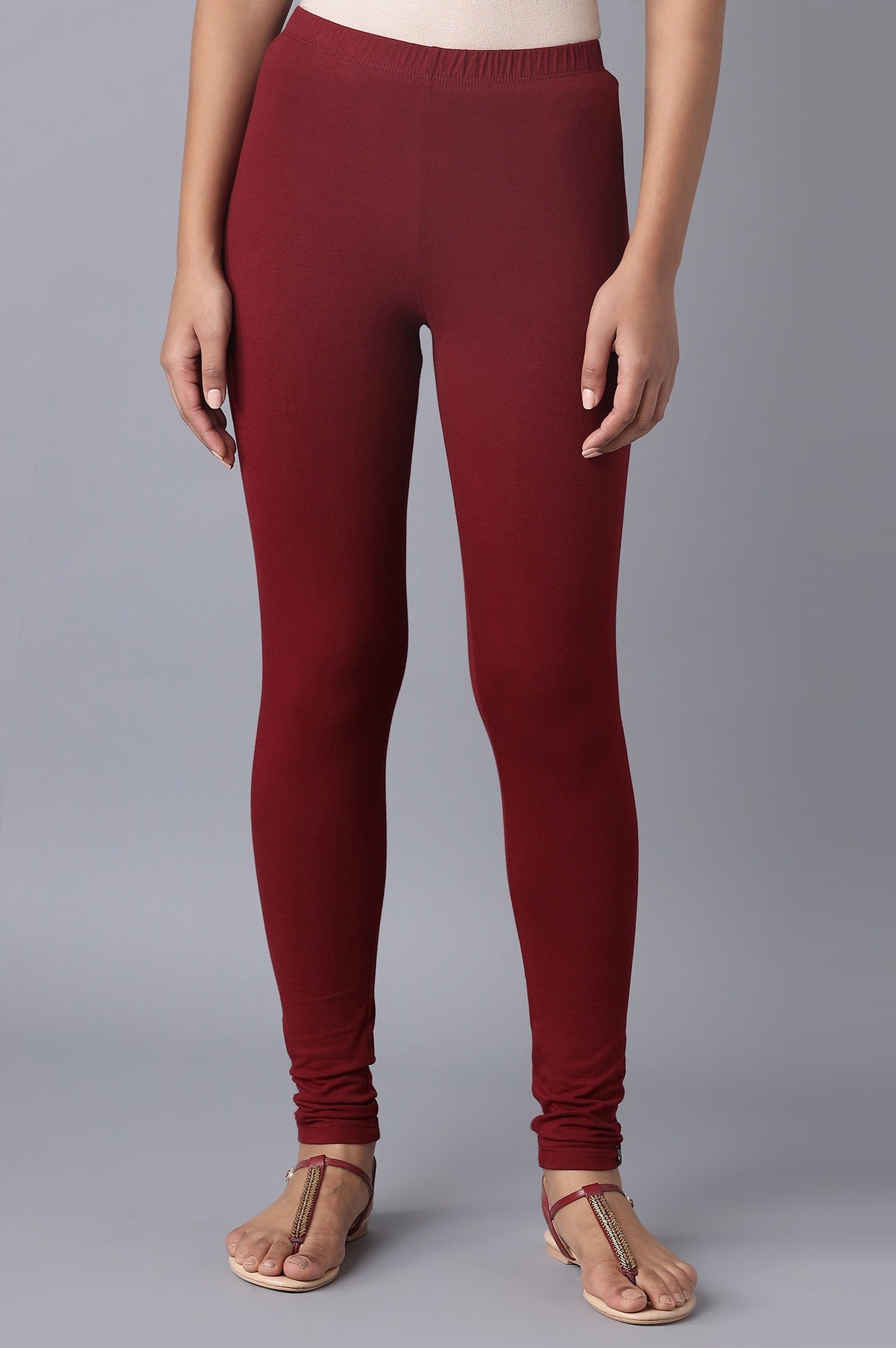 Maroon Cotton Lycra Tights