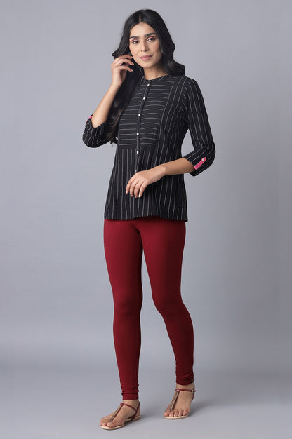 Maroon Cotton Lycra Tights