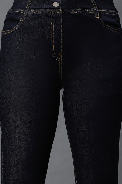 Blue Yarn-Dyed Denim Jeggings