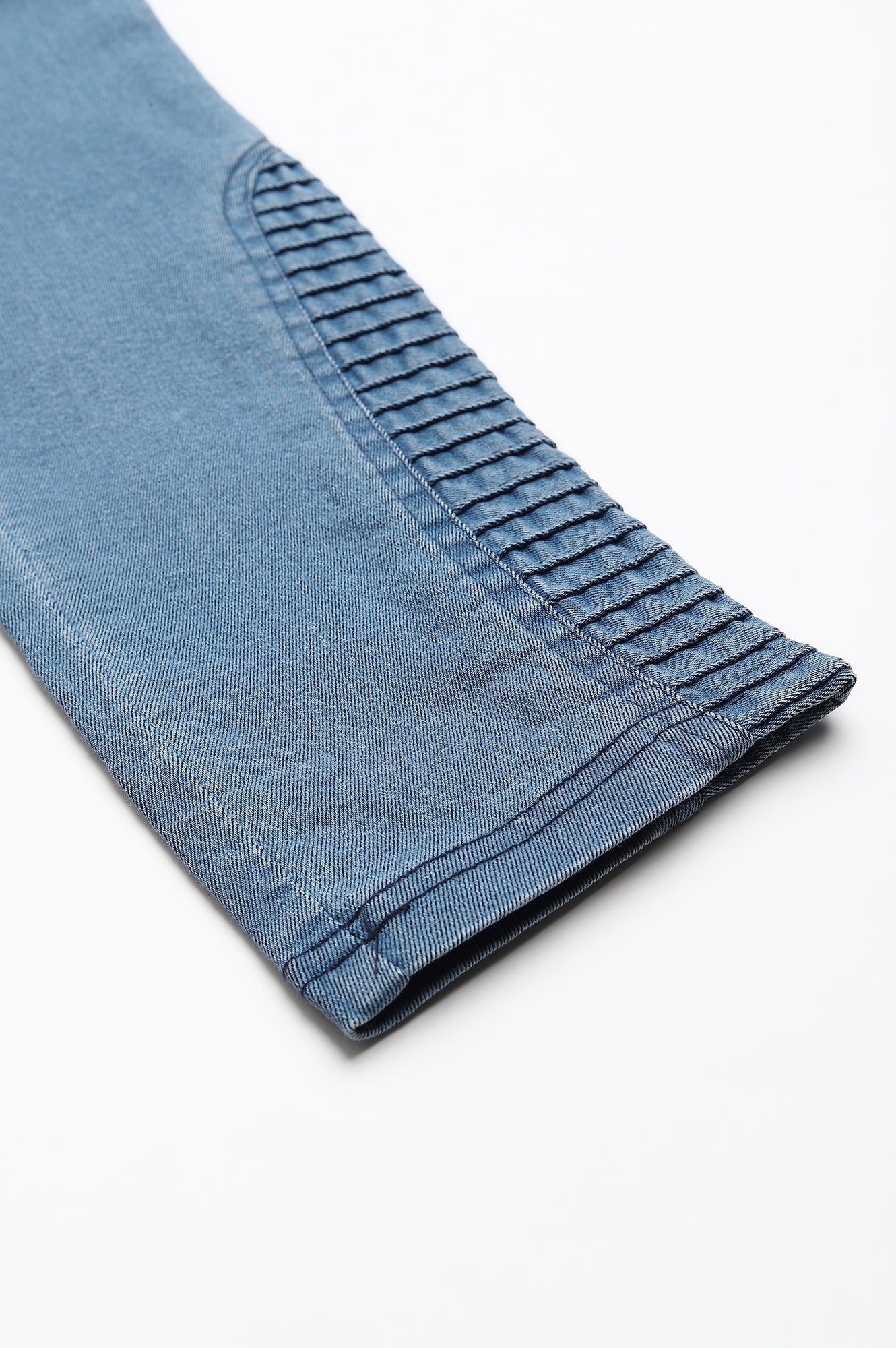 Light Blue Pintucks Denim Jeggings