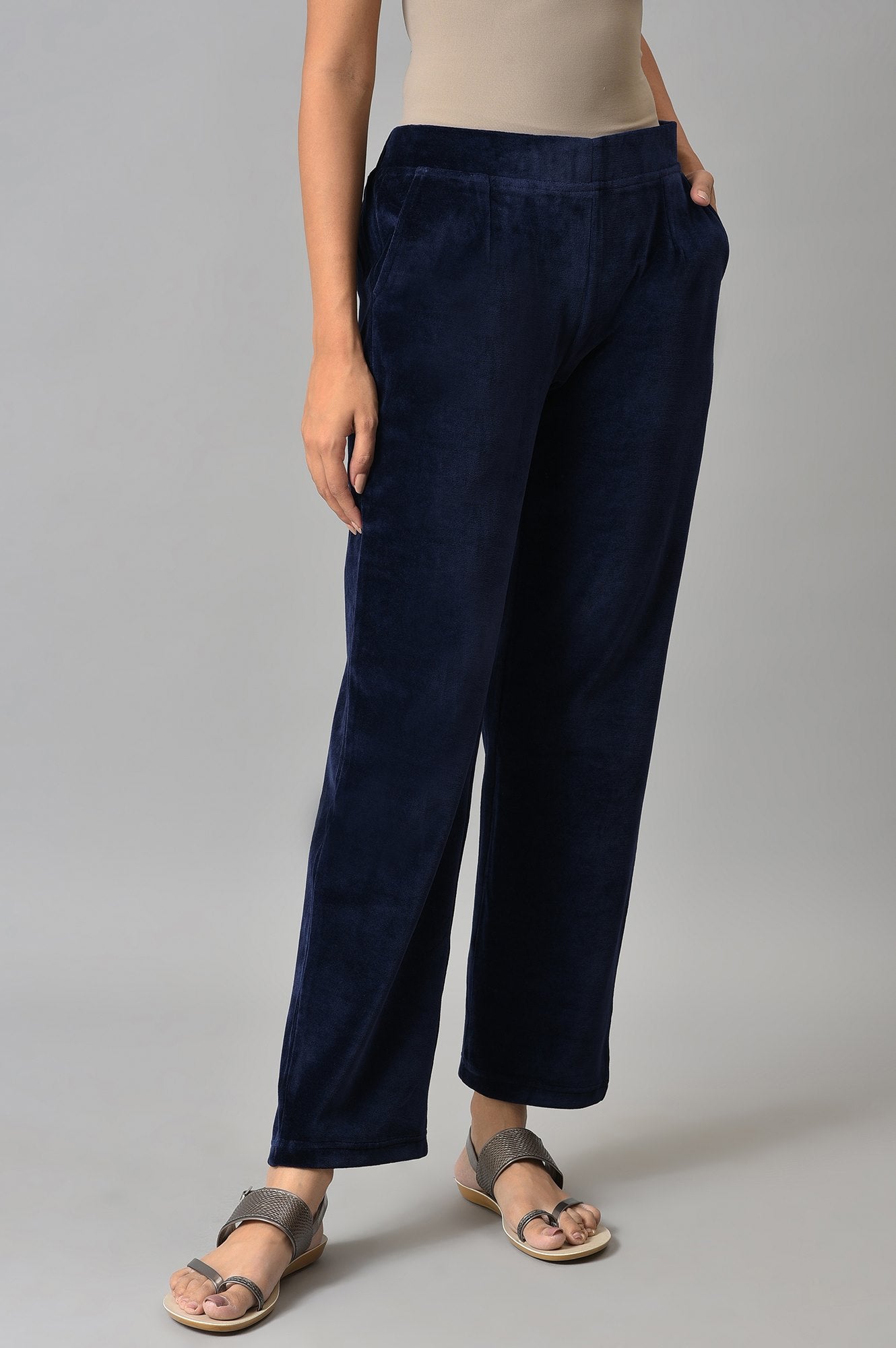 Blue Straight Winter Trousers
