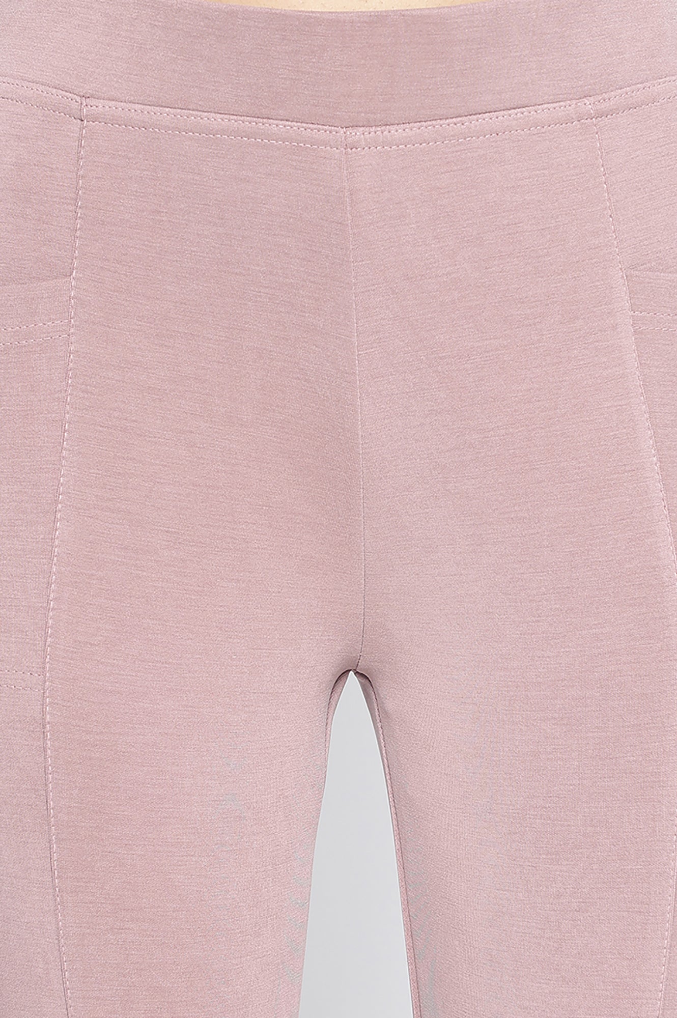 Pink Solid Mid-rise Ankle Length Yoga Tights