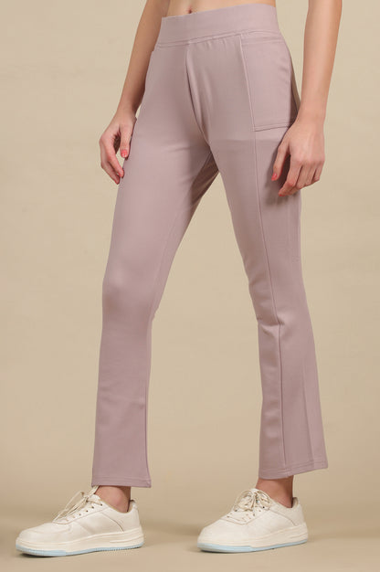 Light Purple Bootcut Yoga Pants with Side Pockets