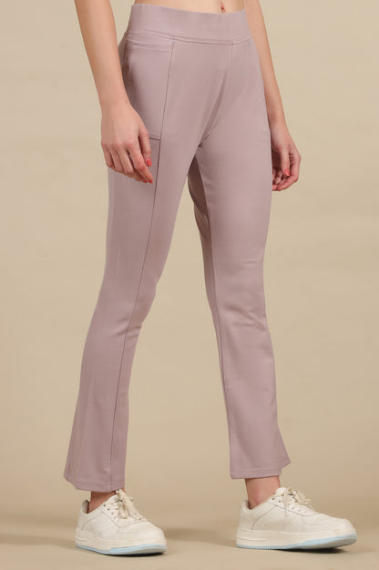 Light Purple Bootcut Yoga Pants with Side Pockets