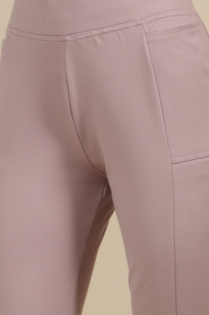 Light Purple Bootcut Yoga Pants with Side Pockets