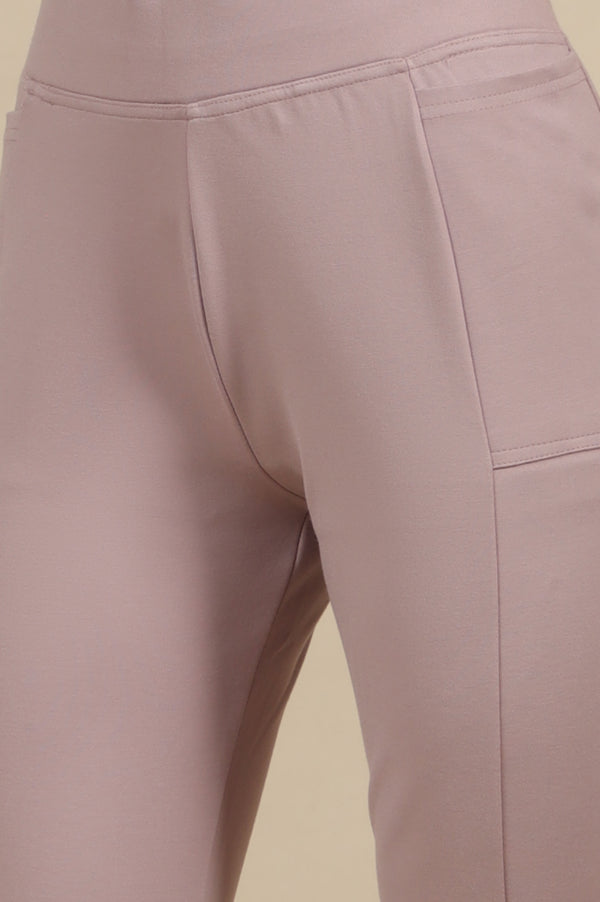 Light Purple Bootcut Yoga Pants with Side Pockets