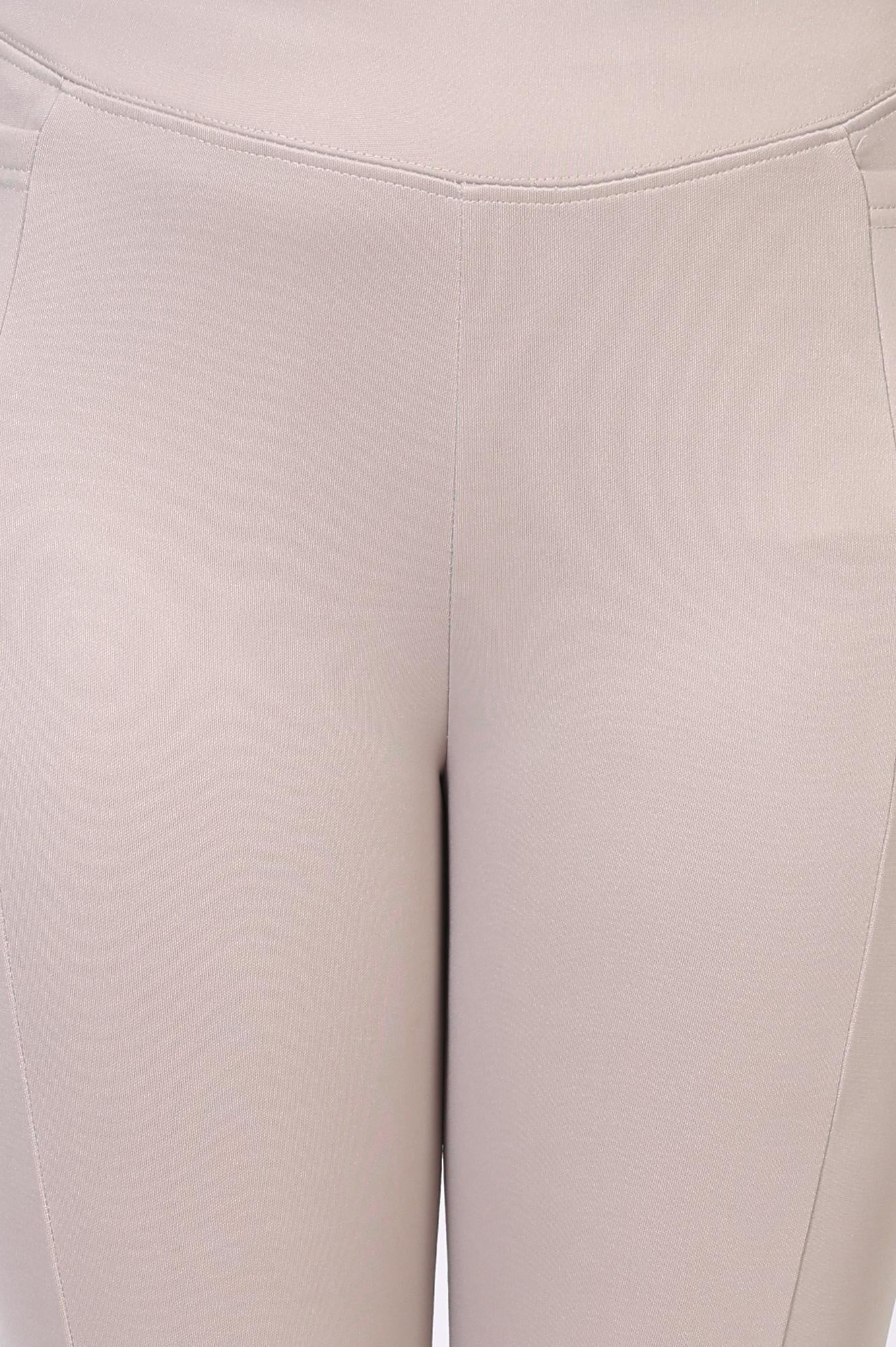 White Solid Flared Woven Tights