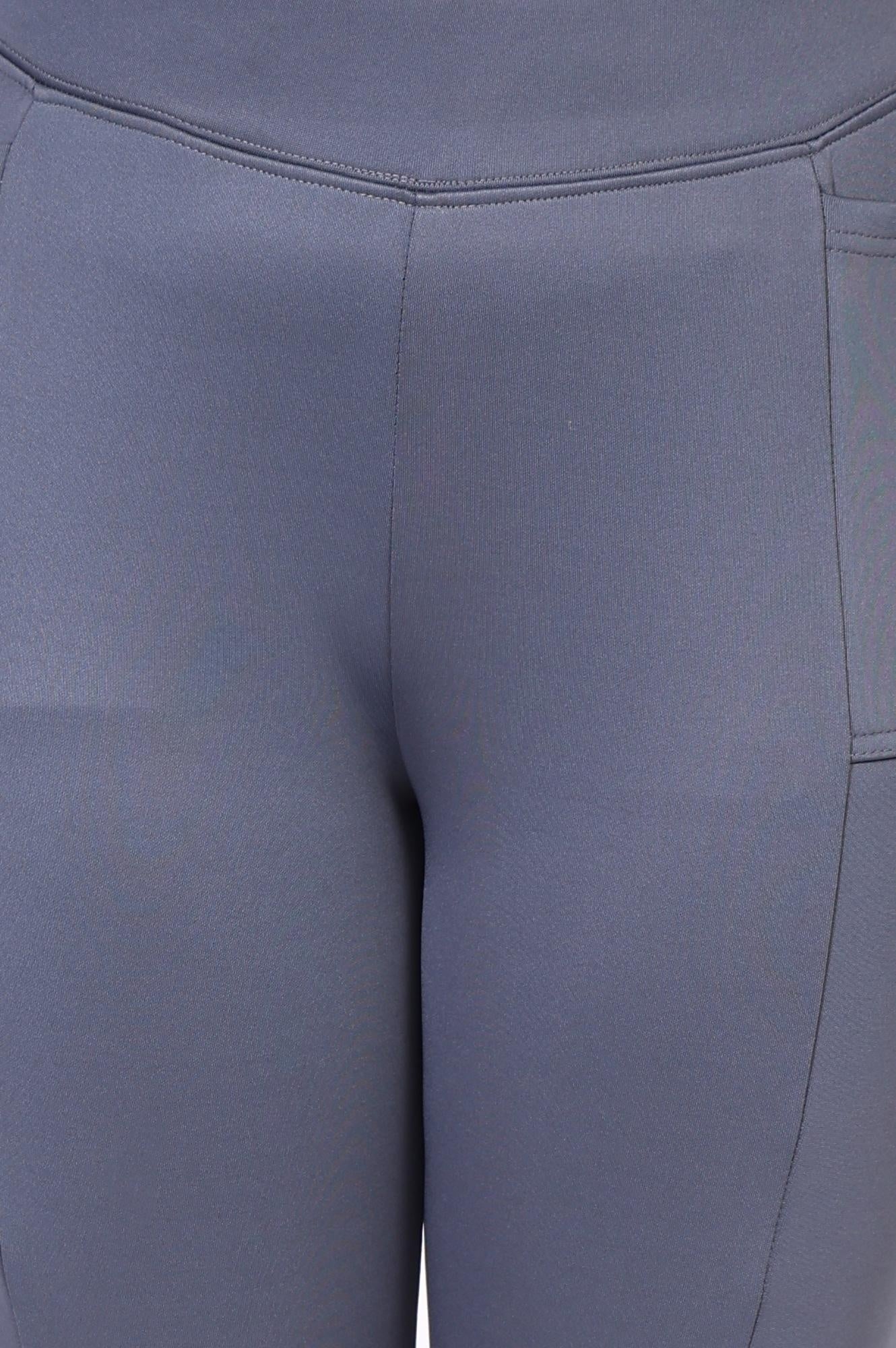 Sky Blue Solid Flared Rayon Tights
