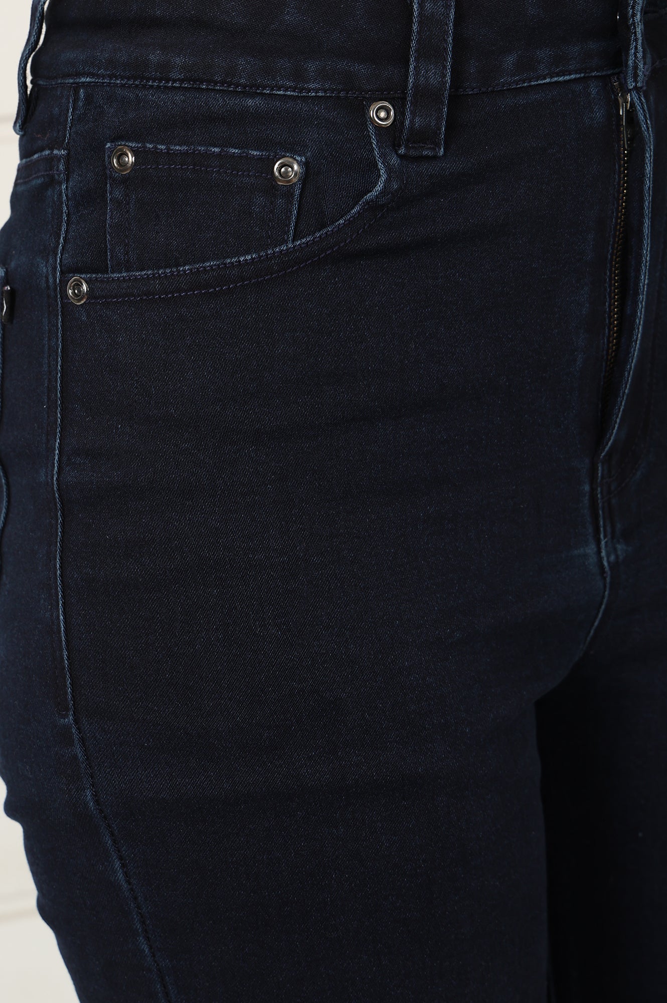 Blue Denim Lycra Mid Rise Ankle Length Flared Pants with YKK Zipper