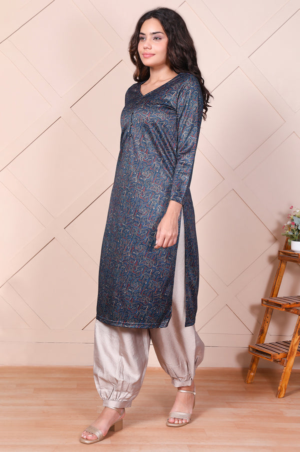 Silver Solid Relaxed-Leg Pants