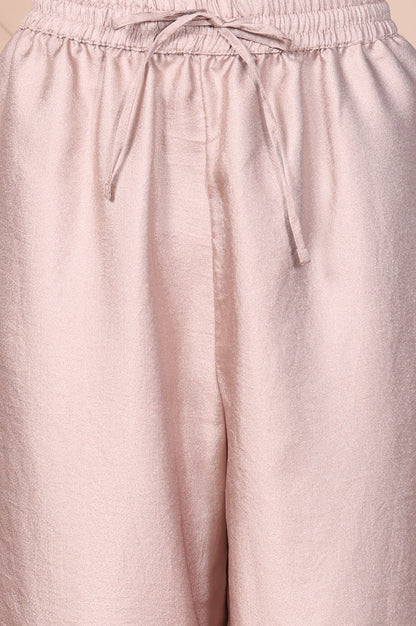 Mauve Solid Tapered Pant