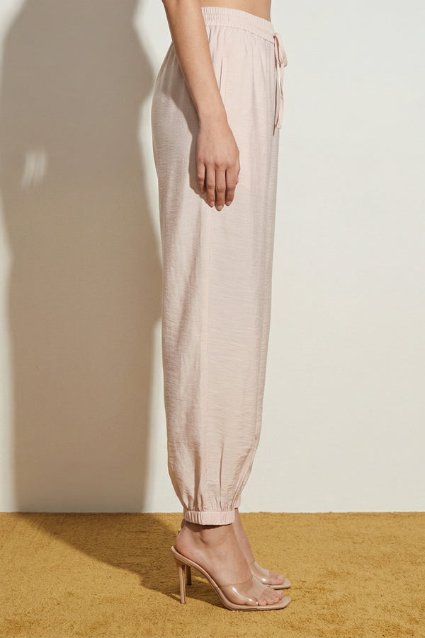 Beige Solid Rayon Ankle Length Harem Pants