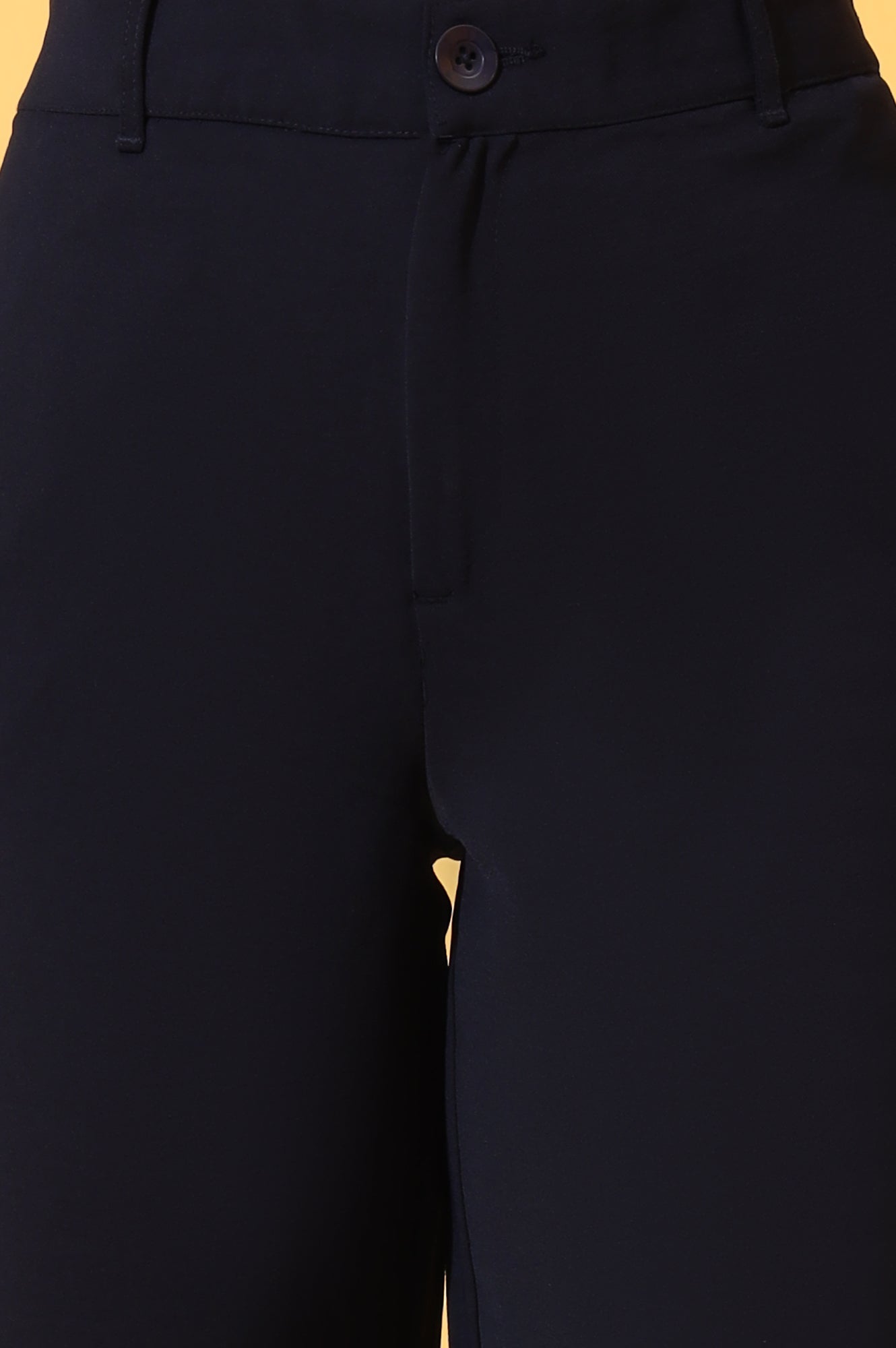 Navy Blue Solid Straight Western Culottes with YKK Zipper
