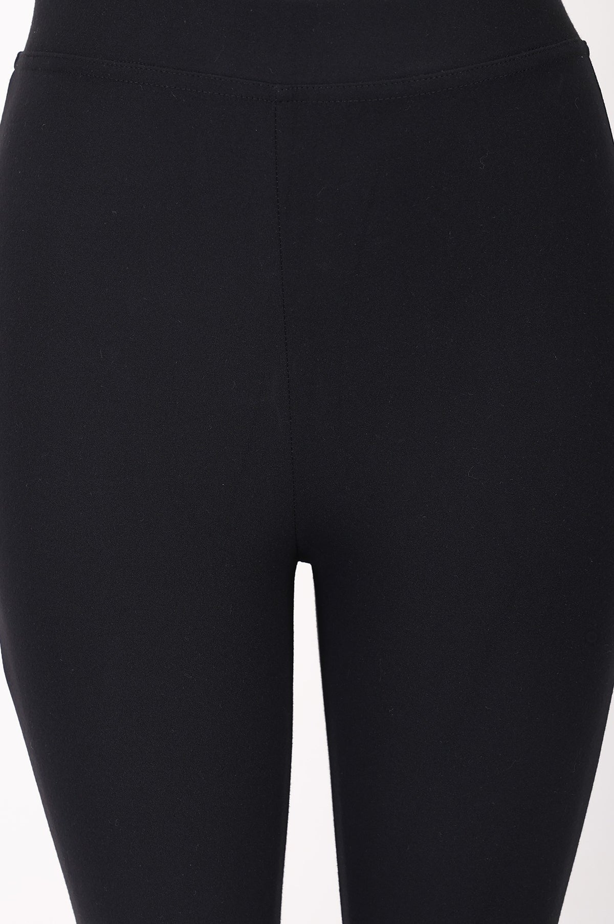 Black High Rise Slim Fit Bell-Bottom Leggings