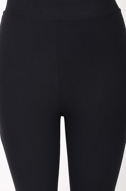 Black High Rise Slim Fit Bell-Bottom Leggings
