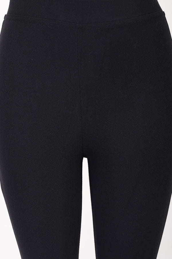 Black High Rise Slim Fit Bell-Bottom Leggings