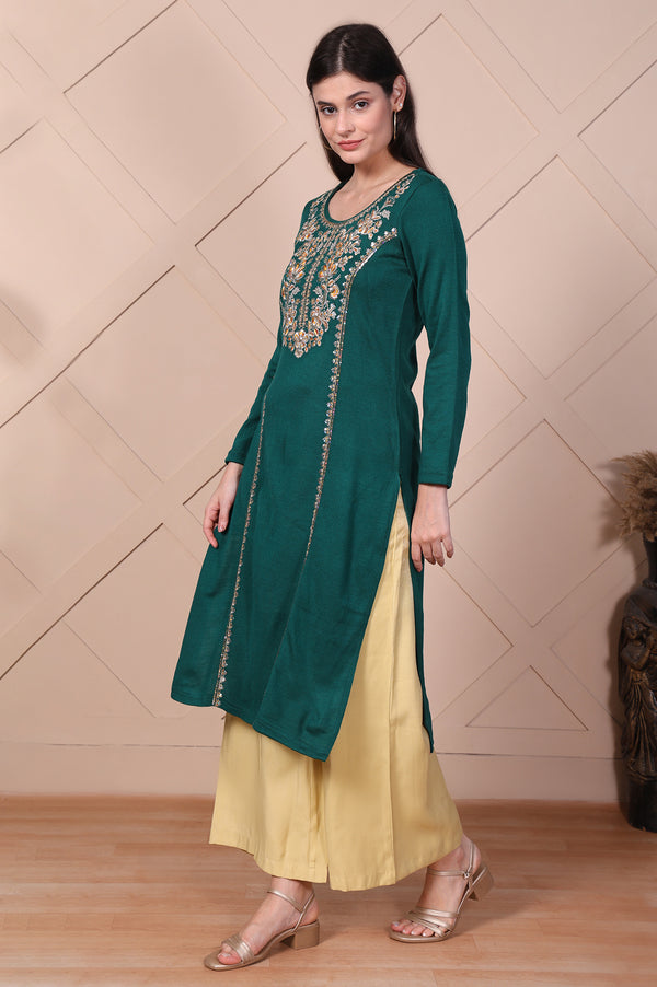 Yellow Solid High Rise Floor Length Relaxed Fit Pants