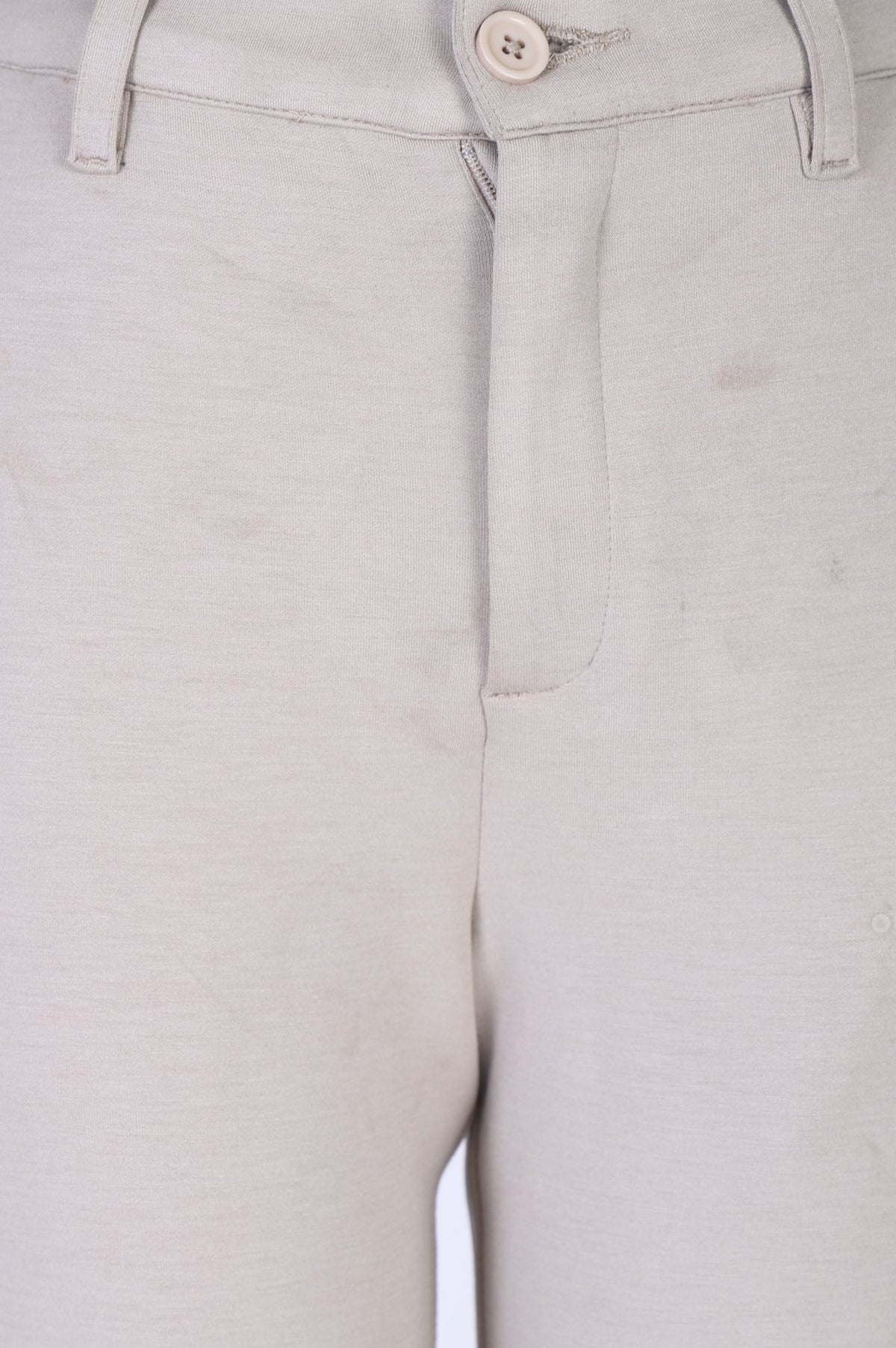 Beige Solid Modal Slim Fit Floor Length Mid Rise Pants