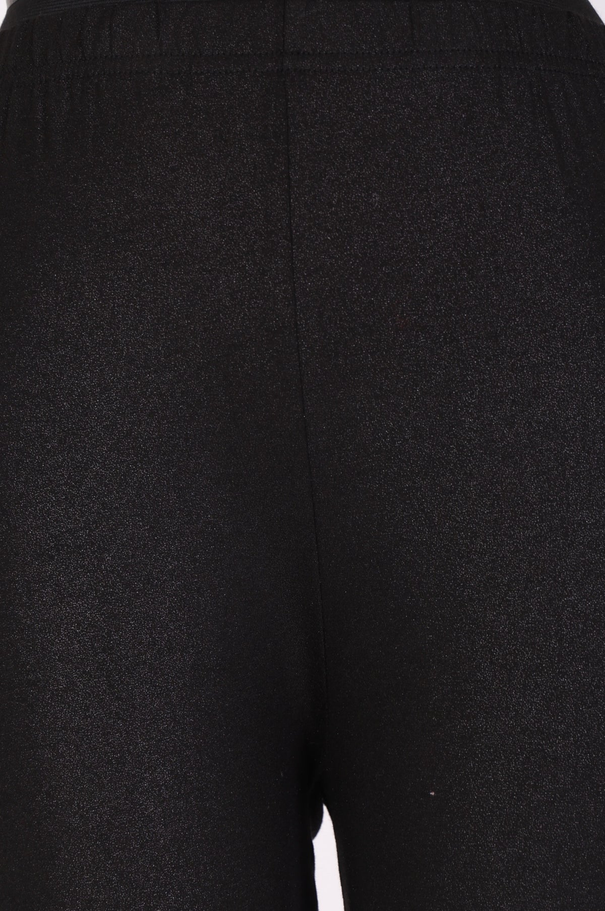 Black Solid Cotton Lyrca Skinny Fit Ankle Length Leggings