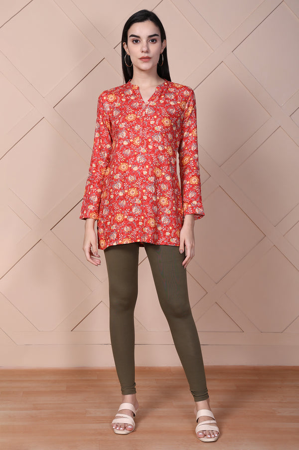 Olive Green Skinny Fit Ankle Length Cotton Tights