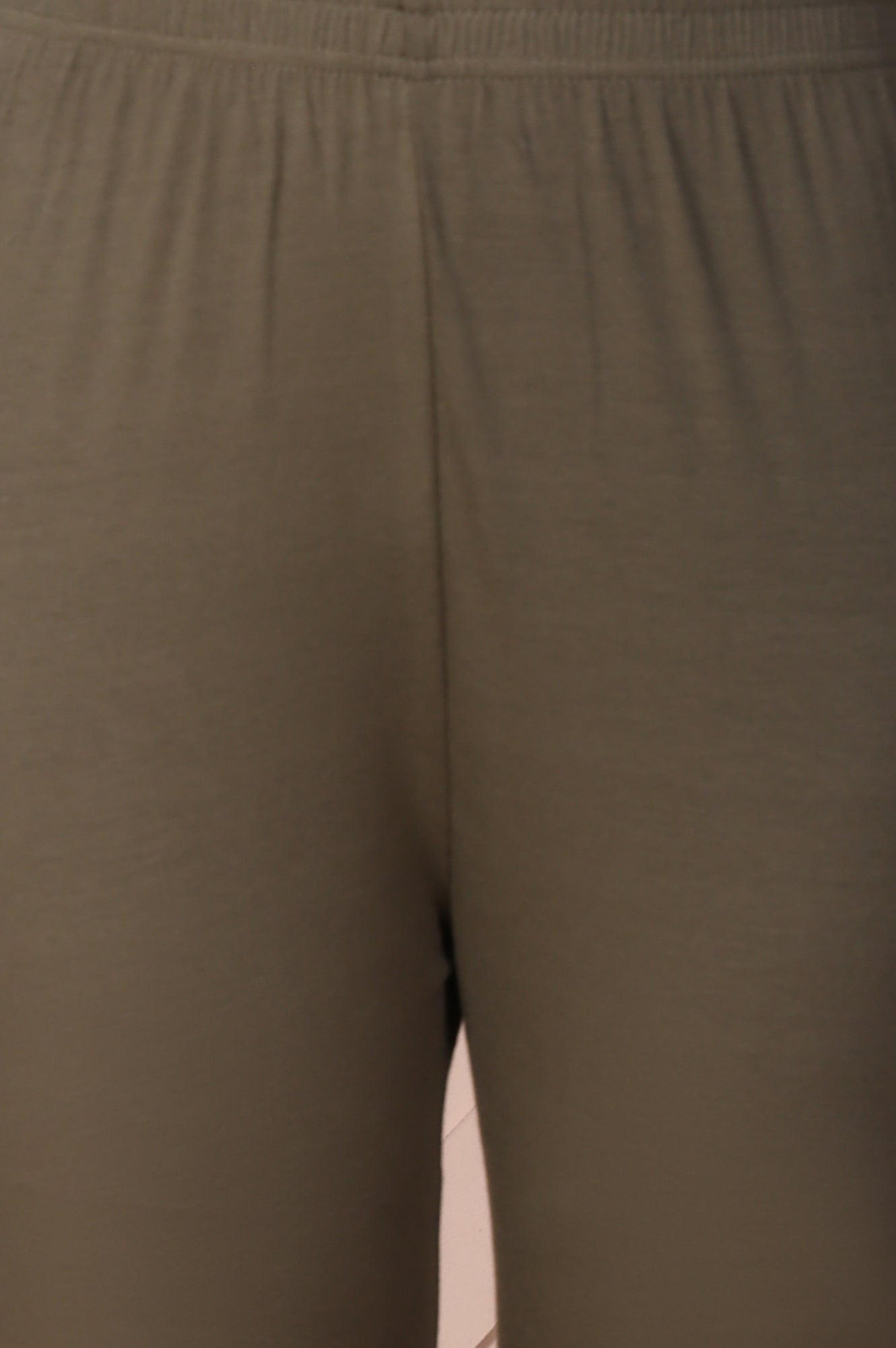 Olive Green Skinny Fit Ankle Length Cotton Tights