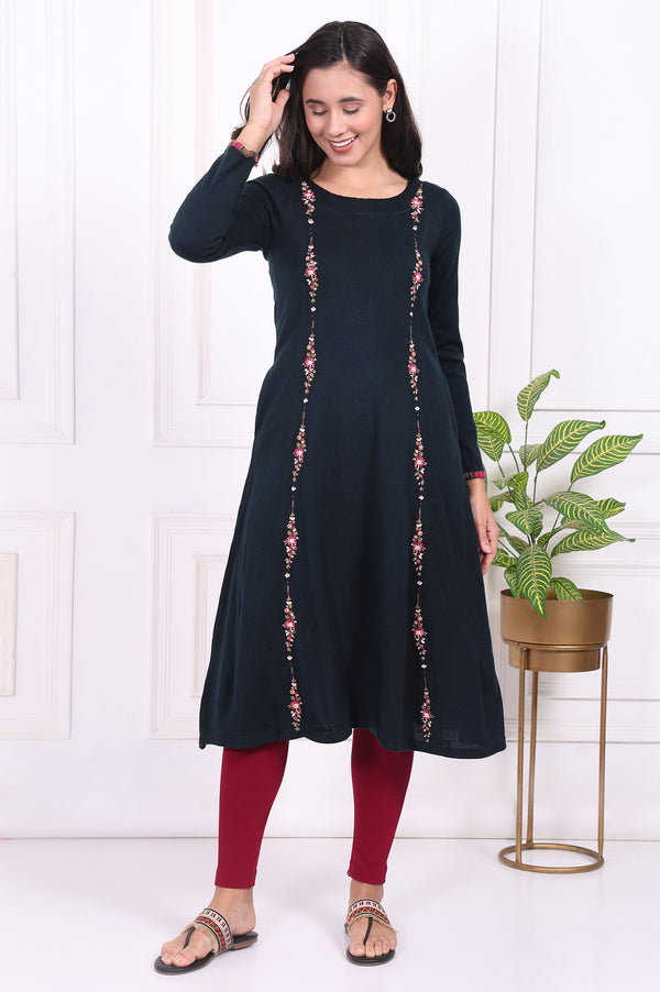 Maroon Textured Skinny Fit Tights