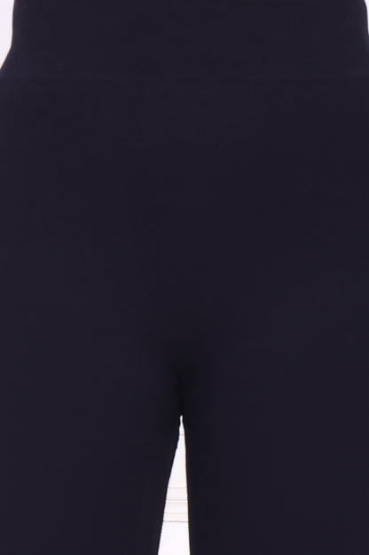 Navy Blue Textured Skinny Fit Tights