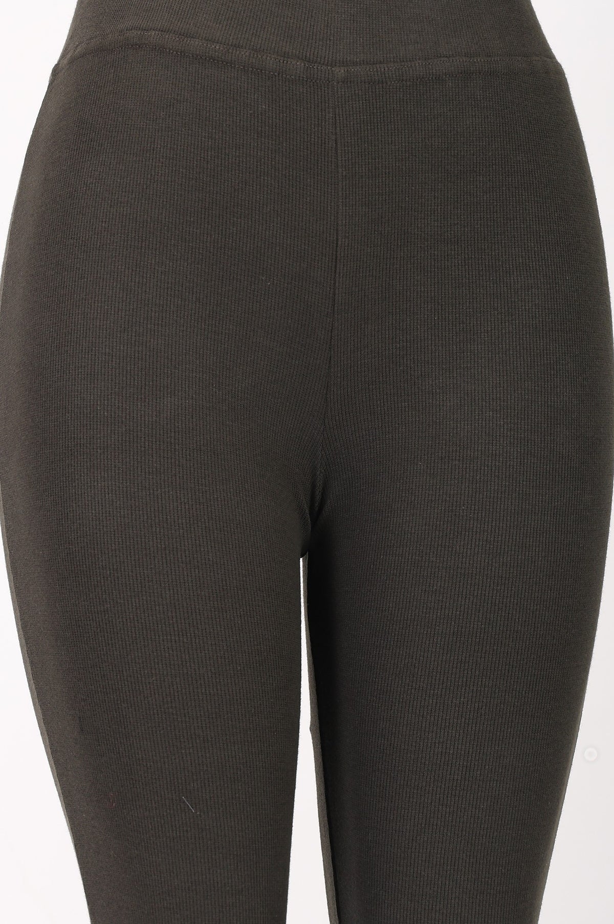 Olive Pure Cotton Slim Fit Bell-Bottom Leggings