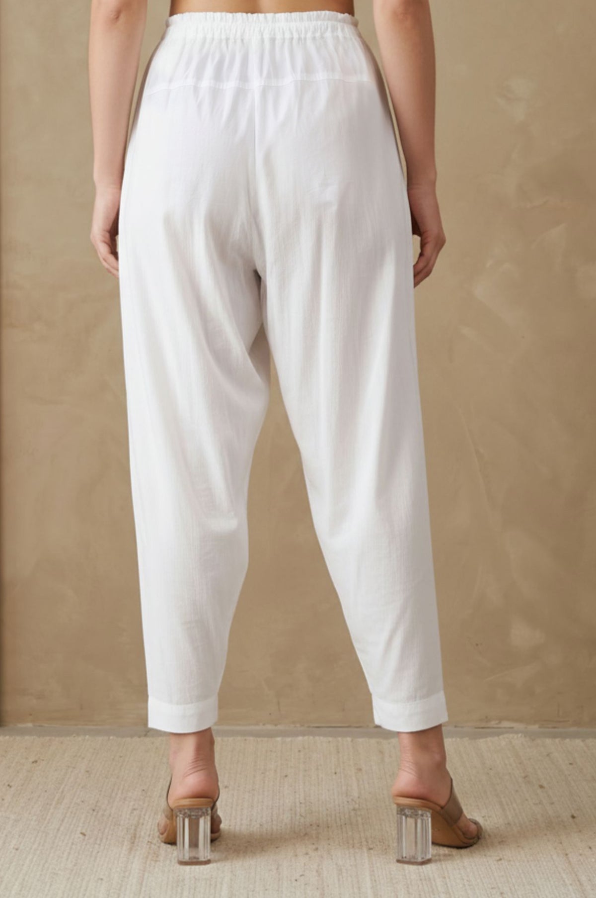 White Solid Rayon Ankle Length Afghani Salwar