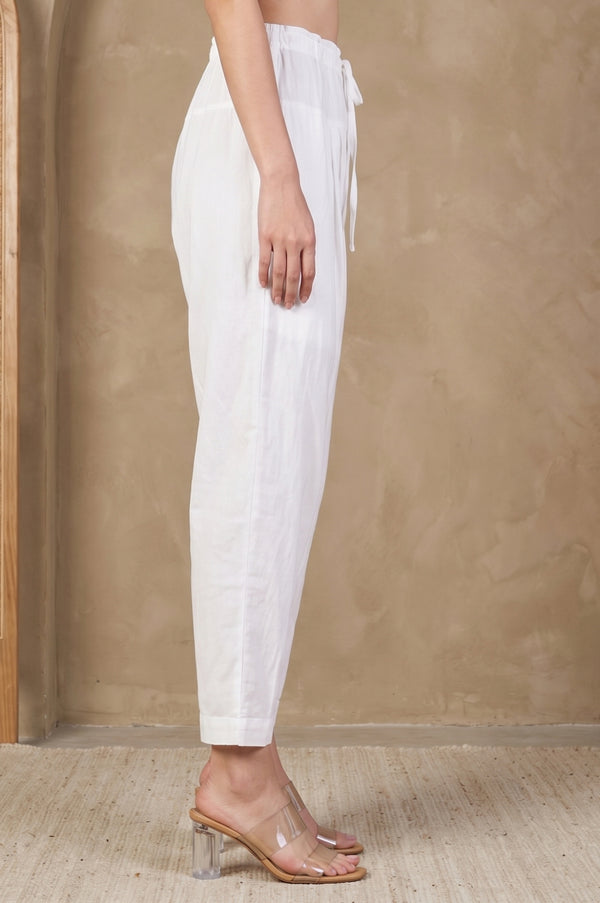 White Solid Rayon Ankle Length Afghani Salwar