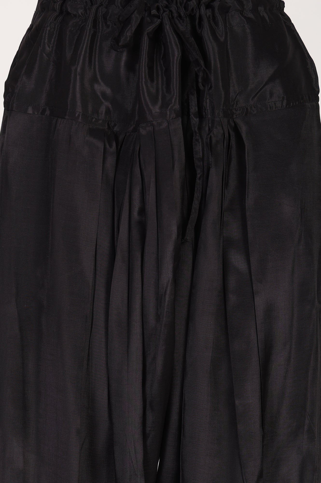 Black Relaxed Fit Patiala Salwar With Lace