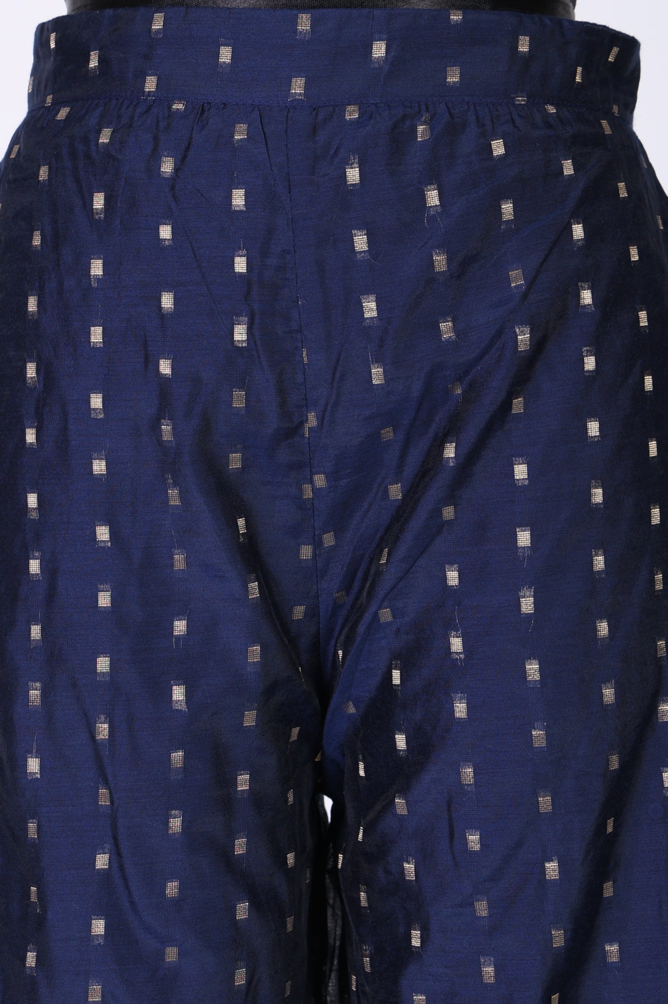 Navy Blue Chanderi Wide Leg Ankle Length Palazzo Pants
